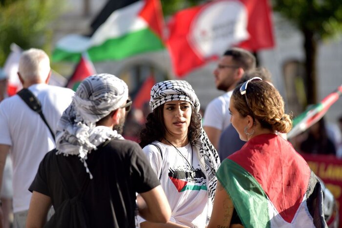 İtalyanlar Filistin halkını desteklemek için gösteri düzenledi