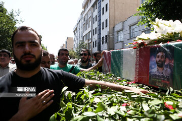 Funérailles de Mahdi Akbarpour Roshan (membre du CGRI tombé ne martyr en Syrie)