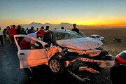 تصادف ۲ دستگاه خودرو در زنجان یک کشته و هفت مصدوم برجا گذاشت