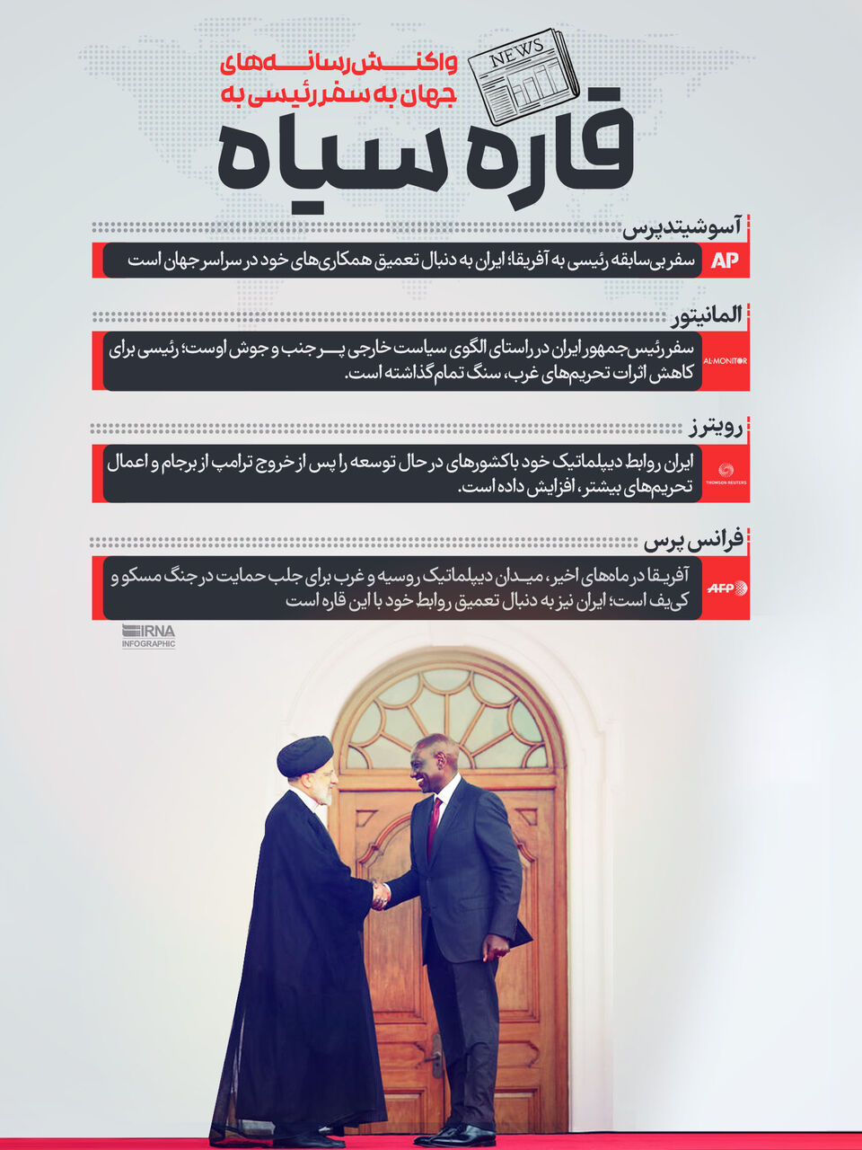 واکنش رسانههای جهان به سفر آفریقا