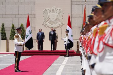 استقبال رسمی بشار اسد رئیس جمهور سوریه از نخست وزیر عراق