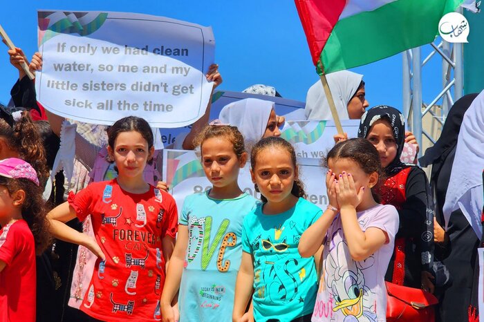 محکومیت محاصره غزه، این بار کودکان فلسطینی دست به کار شدند+ تصویر