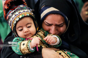 Gathering of mothers with their babies in 3rd day of Moharram