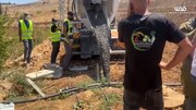 Zionists pour concrete onto water springs