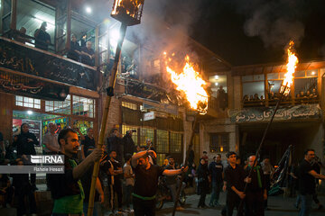 Traditional Dast-e Choobi ritual in Muharram in north Iran