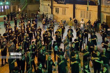 Traditional Dast-e Choobi ritual in Muharram in north Iran