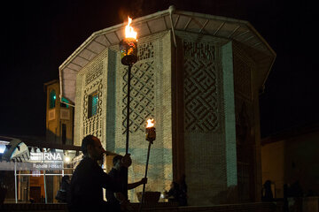 Traditional Dast-e Choobi ritual in Muharram in north Iran