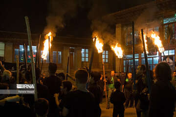 Traditional Dast-e Choobi ritual in Muharram in north Iran