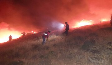 بوستان دوبرار خراسان شمالی دچار آتش‌سوزی شد