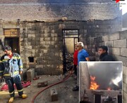 نجات هفت نفر از آتش سوزی منزل مسکونی در زاهدان 