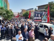 تشییع پیکر شهدای حرم شاهچراغ (ع)  با حضور گسترده مردم شیراز