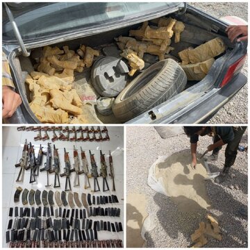  ۶۱ قبضه انواع سلاح جنگی در نیکشهر کشف شد