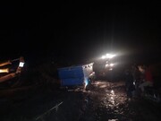 باران شدید جاده اولنگ رامیان- شاهرود را مسدود کرد + فیلم