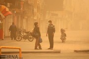 فیلم| شدت ریزگرد و شاخص کیفیت خطرناک در مرکز استان کرمان