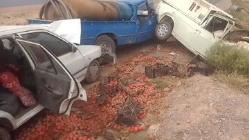 تصادف زنجیره‌ای در جاده‌های شهرستان قوچان هفت مصدوم بر جای گذاشت