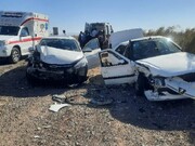 تصادف ۲ خودرو در نیشابور ۱۰ مصدوم برجا گذاشت