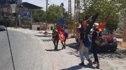 راهپیمایی جاماندگان اربعین در لبنان به سمت حرم حضرت سیده خوله (س)
