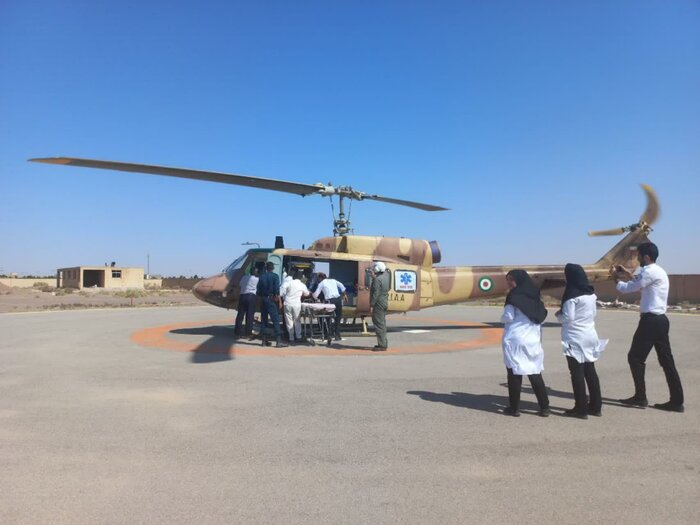 بیمار اردستانی با بالگرد هوایی به بیمارستانی در  اصفهان انتقال یافت