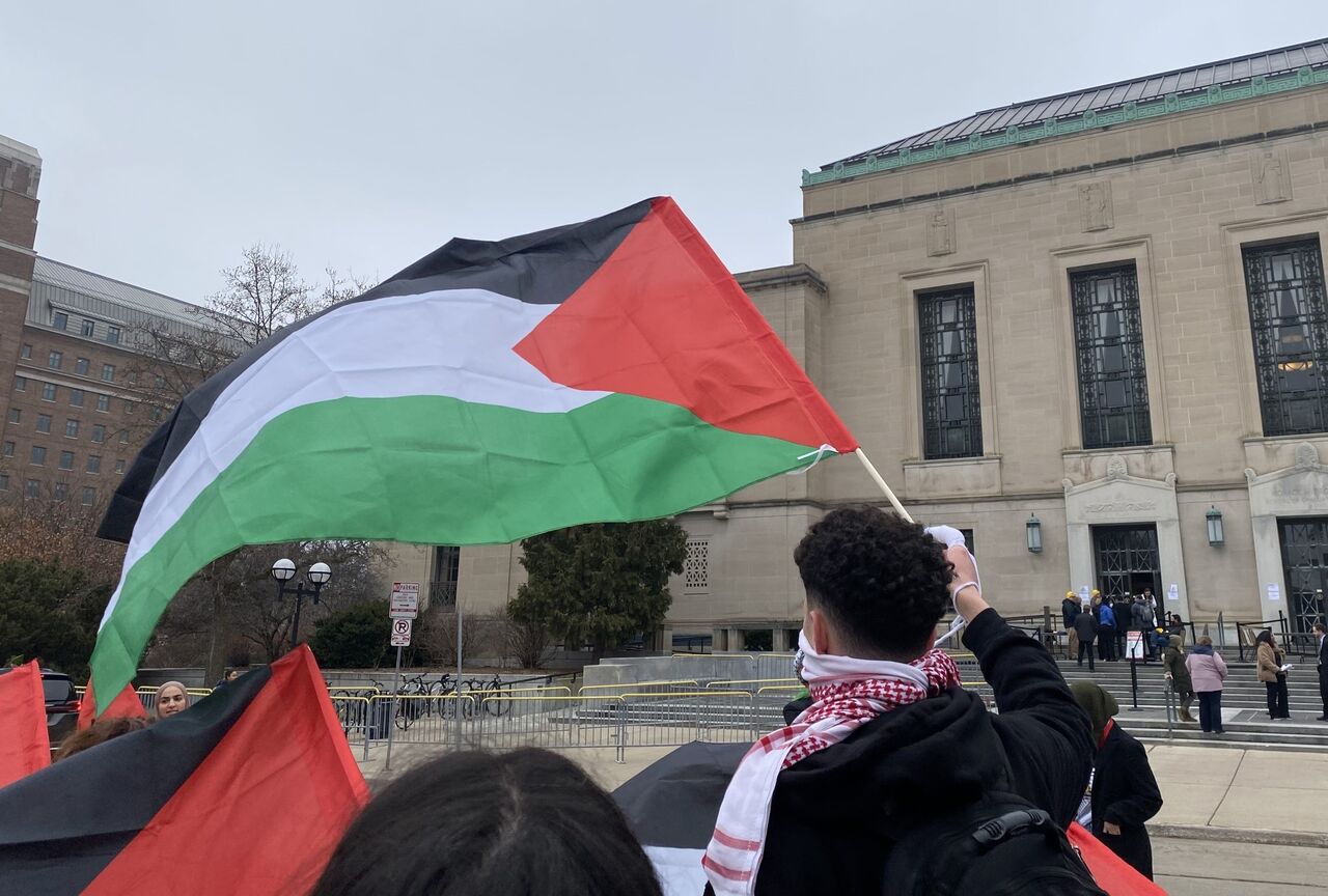 تجمع همبستگی با مردم فلسطین در دانشگاه هاروارد