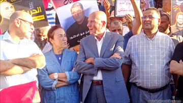 تجمع اعتراضی جبهه نجات ملی تونس علیه بازداشت اعضای خود