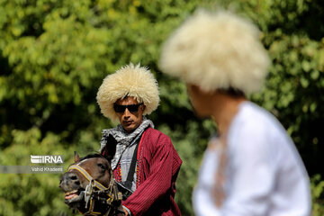 Horse riders on way to Imam Reza shrine