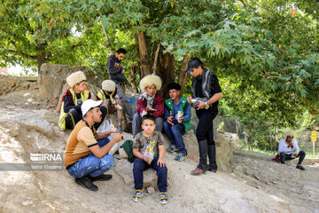 Horse riders on way to Imam Reza shrine