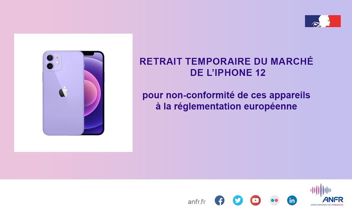 La France retire l'iPhone 12 de son marché en raison d’ondes électromagnétiques trop puissantes