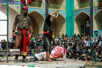 Traditional mourning ceremony for Imam Reza in center Iran