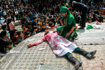 Traditional mourning ceremony for Imam Reza in center Iran