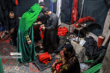 Traditional mourning ceremony for Imam Reza in center Iran