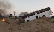 تصادف اتوبوس محور تهران - مشهد در استان سمنان ۲ کشته و ۴۴ مصدوم داشت