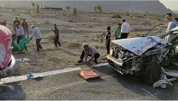 تصادف در مهریز یزد ۲ کشته و ۲ مصدوم برجا گذاشت+فیلم