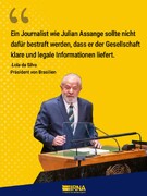 Der brasilianische Präsident Lula da Silva forderte die Freilassung von Julian Assange