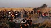 قوات الاحتلال تخلف اصابات بين صفوف المتظاهرين شرقي غزة الذين خرجوا نصرة للأقصى