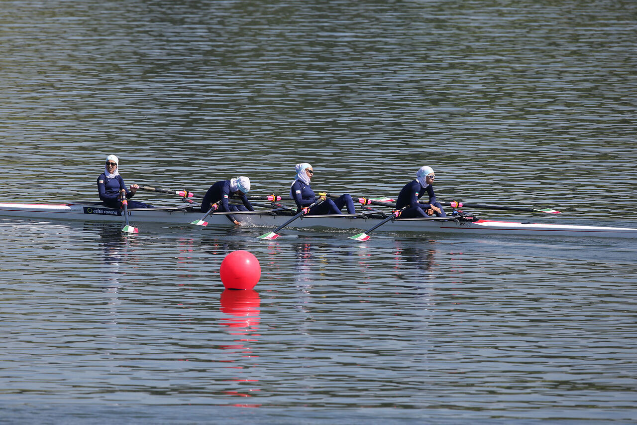 Iran’s female rowing team runner-up in Asian Games