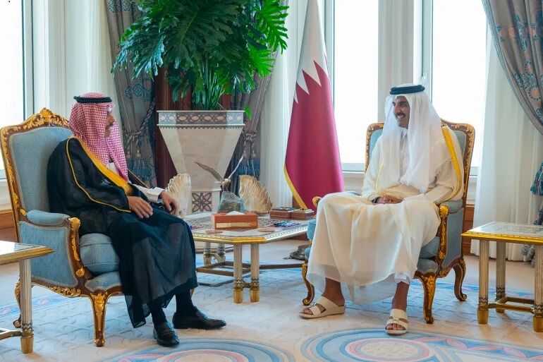 دیدار وزیر خارجه عربستان با امیر قطر در دوحه