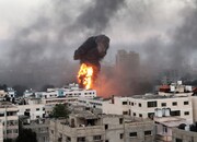 حمله جنگنده‌های رژیم صهیونیستی به یک برج مسکونی در غزه + فیلم