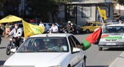 رژه خودرویی حمایت از عملیات طوفان الاقصی در کردستان برگزار شد