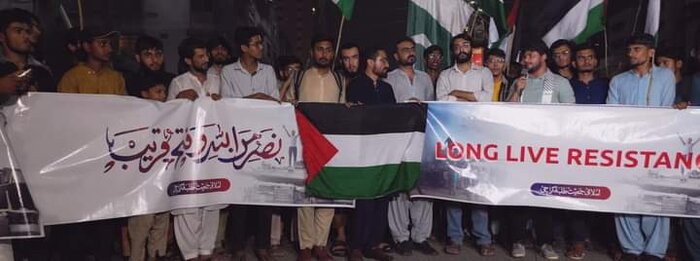 طرفداران فلسطین در پاکستان پیروزی «طوفان الاقصی» را جشن گرفتند