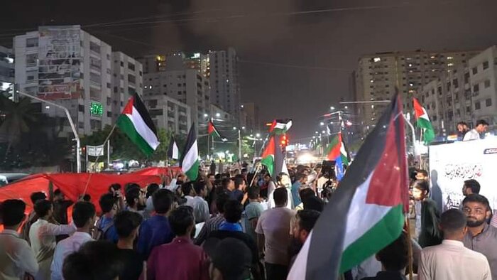 طرفداران فلسطین در پاکستان پیروزی «طوفان الاقصی» را جشن گرفتند