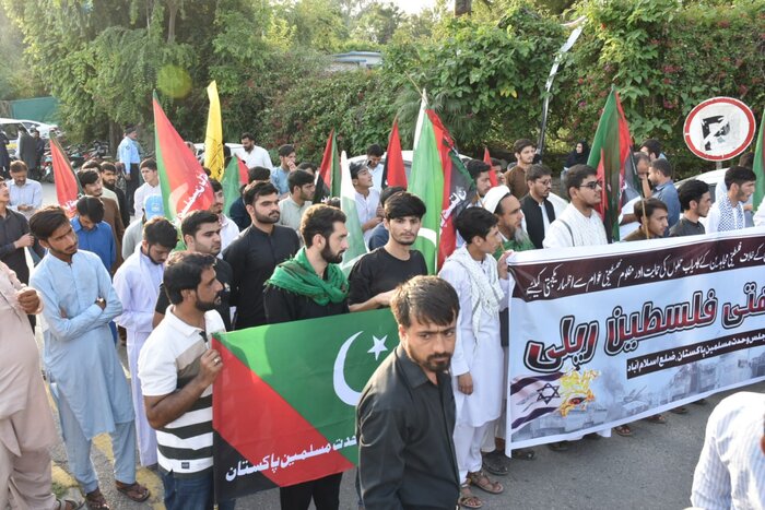 تجمع ضدصهیونیستی و طنین فریاد حمایت از نبرد فلسطین در پاکستان+عکس وفیلم