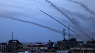 حمله گسترده موشکی مقاومت فلسطین علیه تل‌آویو + فیلم