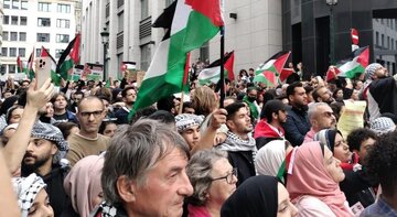 تظاهرات گسترده در بلژیک در محکومیت حملات رژیم صهیونیستی به غزه