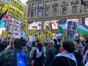 اعتراض حامیان فلسطین در فرودگاه بزرگ سان فرانسیسکوی آمریکا