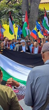 Marcha en apoyo a Palestina en la plaza Bolívar de Caracas