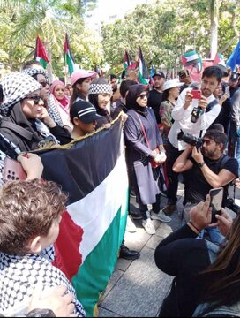 Marcha en apoyo a Palestina en la plaza Bolívar de Caracas