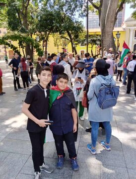 Marcha en apoyo a Palestina en la plaza Bolívar de Caracas