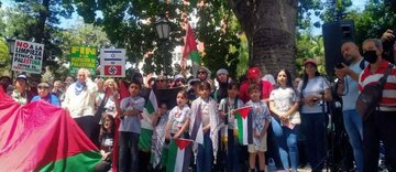 Marcha en apoyo a Palestina en la plaza Bolívar de Caracas