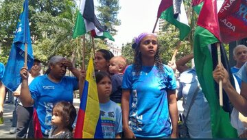 Marcha en apoyo a Palestina en la plaza Bolívar de Caracas