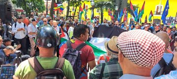 Marcha en apoyo a Palestina en la plaza Bolívar de Caracas